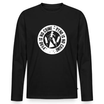Pyro is no Crime Feuerwerk Silvester Pyrotechnik - Männer Premium Bio Langarmshirt - Schwarz - Vorne - Nico (187cm)