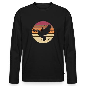 Pigeon fancier pigeons racing pigeons vintage pigeon - Men's Premium Organic Long Sleeve Shirt - black - Front - Nico (187cm)
