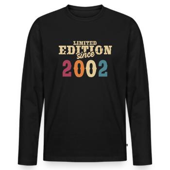 20ème Anniversaire 2002 Vintage Édition Limitée - T-shirt manches longues Premium bio Homme - noir - Devant - Nico (187cm)