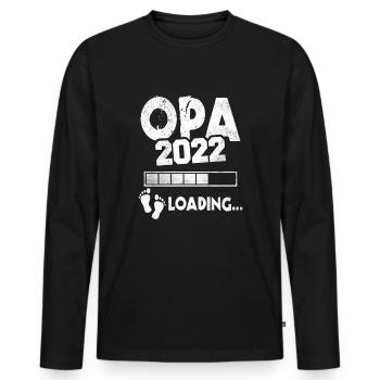 Werdender Opa 2022 Loading Nachwuchs Großvater - Männer Premium Bio Langarmshirt - Schwarz - Vorne - Nico (187cm)