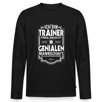 Tennis Trainer Spruch Lustiges Tennisspieler - Männer Premium Bio Langarmshirt - Schwarz - Vorne - Nico (187cm)