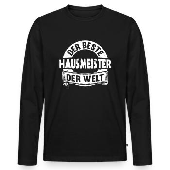 Bester Hausmeister der Welt Hauswart - Männer Premium Bio Langarmshirt - Schwarz - Vorne - Nico (187cm)