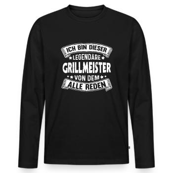 Grillen Grillmeister Legende BBQ Lustiger Griller - Männer Premium Bio Langarmshirt - Schwarz - Vorne - Nico (187cm)