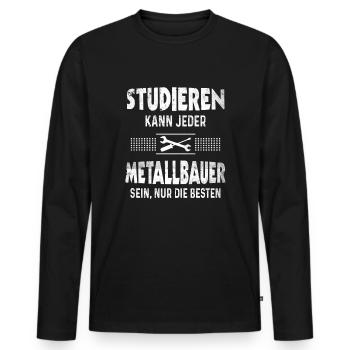 Metallbauer Handwerker Metallbau Schweißer - Männer Premium Bio Langarmshirt - Schwarz - Vorne - Nico (187cm)