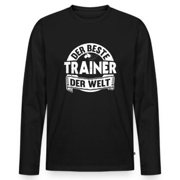 Bester Trainer der Welt Mannschaft Sportlehrer - Männer Premium Bio Langarmshirt - Schwarz - Vorne - Nico (187cm)
