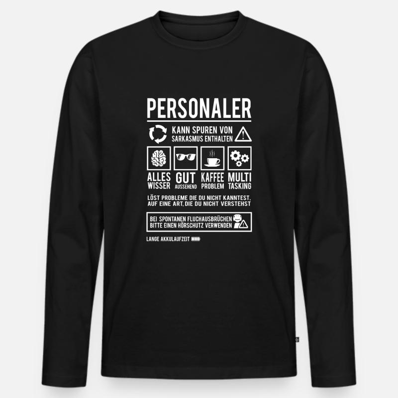 Personaler Beruf Human Resources Lustig Personal - Männer Premium Bio Langarmshirt - Schwarz