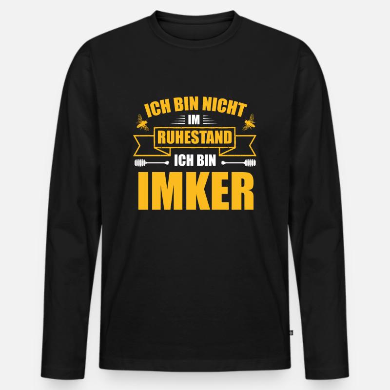 Imker Bienen - Männer Premium Bio Langarmshirt - Schwarz