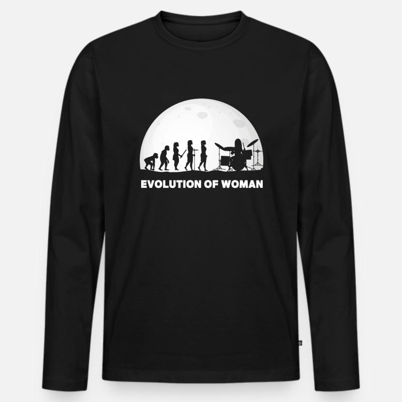 Schlagzeuger Evolution Drummer - Männer Premium Bio Langarmshirt - Schwarz