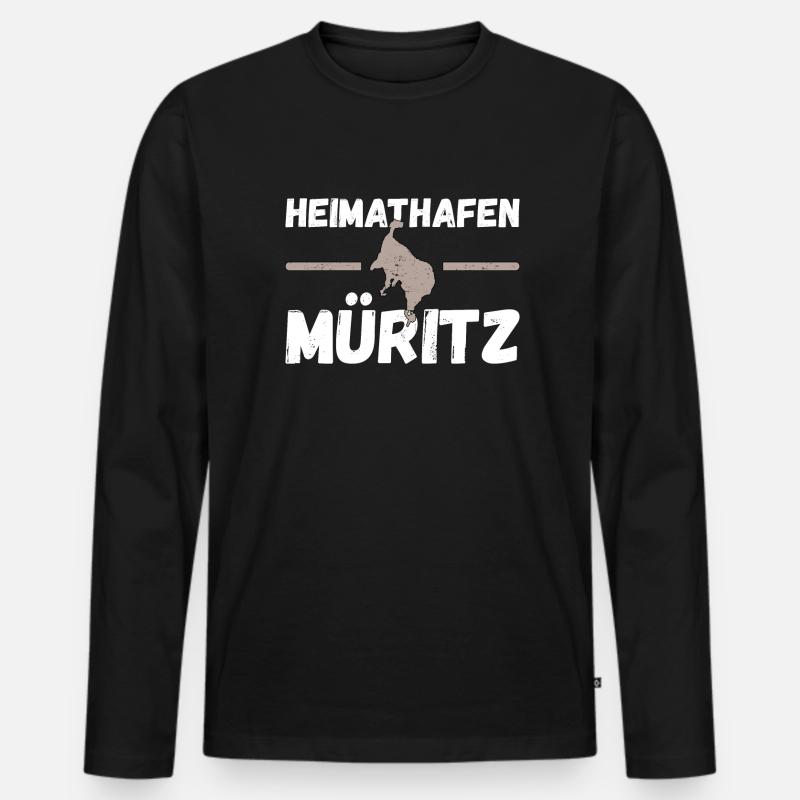 Heimathafen Müritz - Männer Premium Bio Langarmshirt - Schwarz