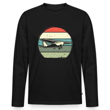 Modèle réduit d’avion modèle réduit d’avion - T-shirt manches longues Premium bio Homme - noir - Devant - Nico (187cm)