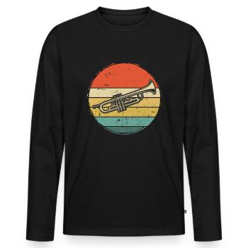 Trumpet Trumpet Player Trumpeter - Men's Premium Organic Long Sleeve Shirt - black - Front - Nico (187cm)