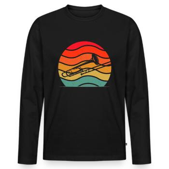Trombone Trombone player Trombonist - Men's Premium Organic Long Sleeve Shirt - black - Front - Nico (187cm)