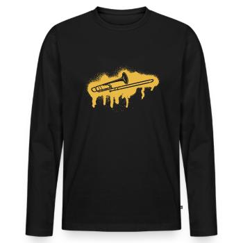 Trombone Trombone player Trombonist - Men's Premium Organic Long Sleeve Shirt - black - Front - Nico (187cm)