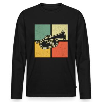 Flugelhorn Flugelhorn spiller Flugelhorn spiller - Premium økologisk langærmet T-shirt til mænd - sort - Foran - Nico (187cm)