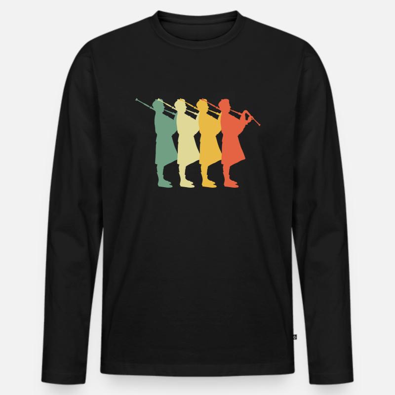 Dudelsack Dudelsackspieler Sackpfeife - Männer Premium Bio Langarmshirt - Schwarz