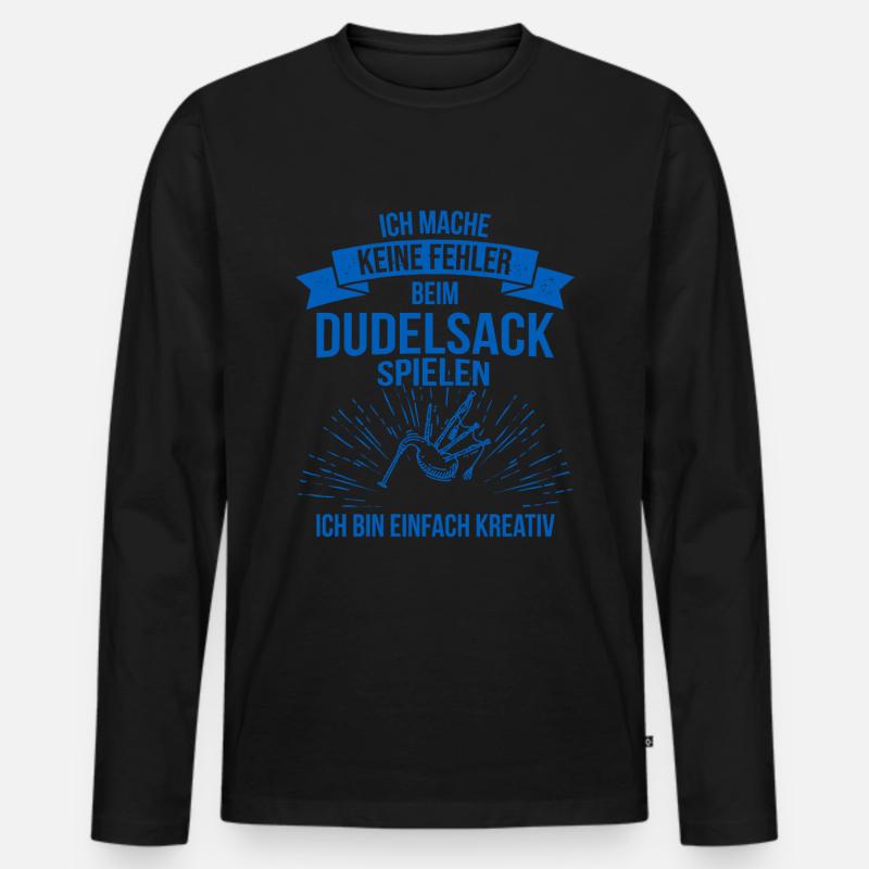 Dudelsack Dudelsackspieler Sackpfeife - Männer Premium Bio Langarmshirt - Schwarz