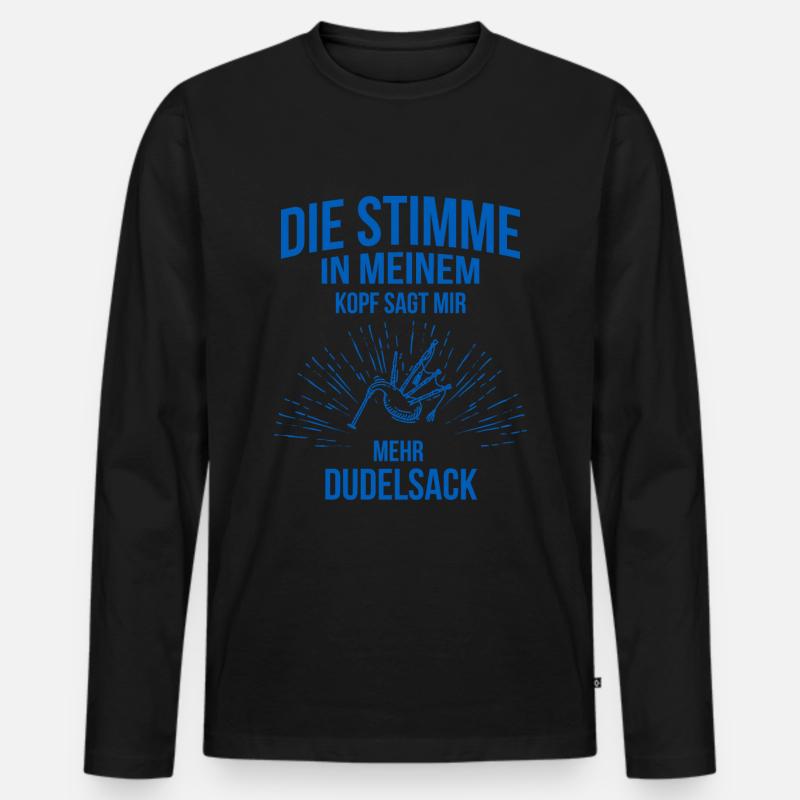 Dudelsack Dudelsackspieler Sackpfeife - Männer Premium Bio Langarmshirt - Schwarz