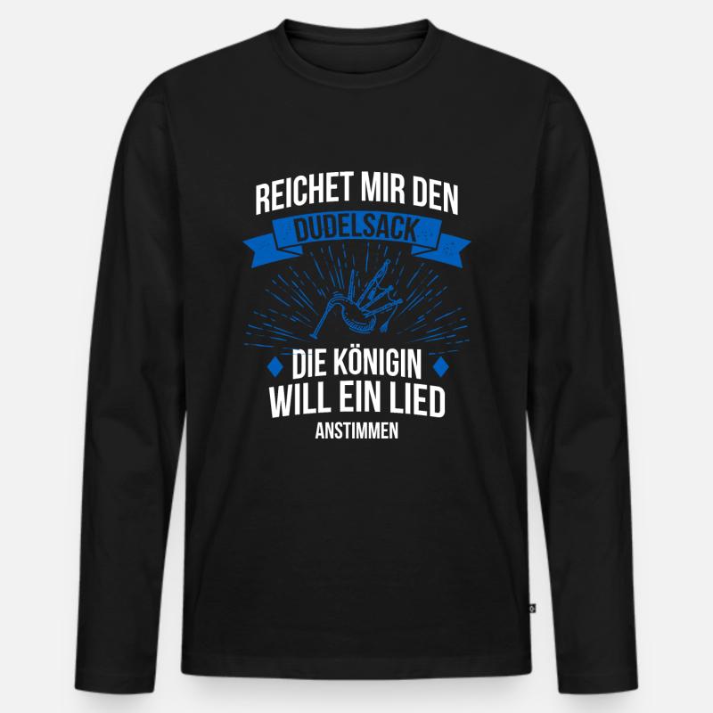 Dudelsack Dudelsackspieler Sackpfeife - Männer Premium Bio Langarmshirt - Schwarz