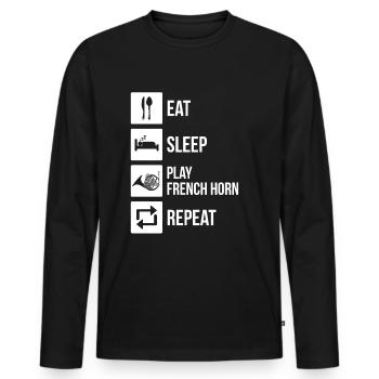 Français corniste Français corniste Français corniste - T-shirt manches longues Premium bio Homme - noir - Devant - Nico (187cm)
