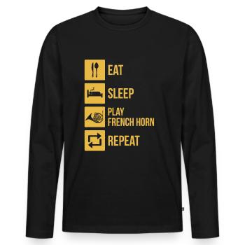 Français corniste Français corniste Français corniste - T-shirt manches longues Premium bio Homme - noir - Devant - Nico (187cm)
