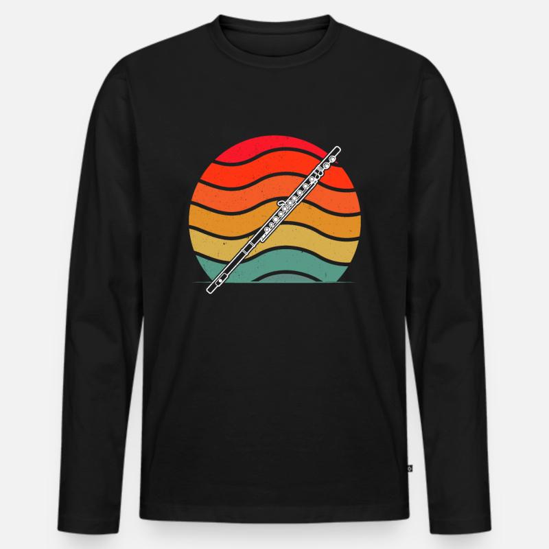 Querflöte Querflötenspieler Querflötist - Männer Premium Bio Langarmshirt - Schwarz