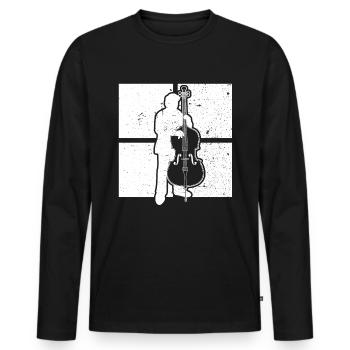 Double bass Double bass player Double bass player - Men's Premium Organic Long Sleeve Shirt - black - Front - Nico (187cm)