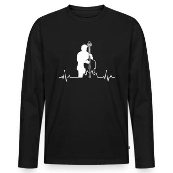 Double bass Double bass player Double bass player - Men's Premium Organic Long Sleeve Shirt - black - Front - Nico (187cm)