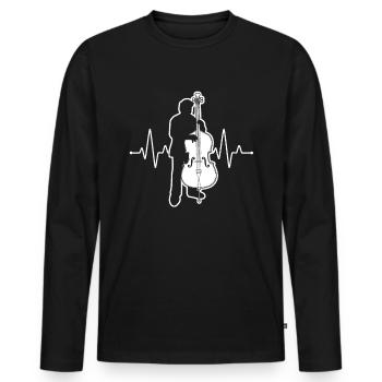 Double bass Double bass player Double bass player - Men's Premium Organic Long Sleeve Shirt - black - Front - Nico (187cm)