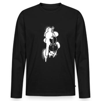 Double bass Double bass player Double bass player - Men's Premium Organic Long Sleeve Shirt - black - Front - Nico (187cm)