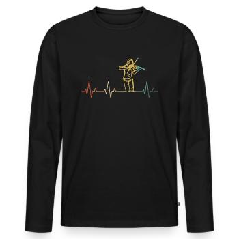 Violin Violinist Violinist - Men's Premium Organic Long Sleeve Shirt - black - Front - Nico (187cm)