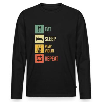 Violin Violinist Violinist - Men's Premium Organic Long Sleeve Shirt - black - Front - Nico (187cm)