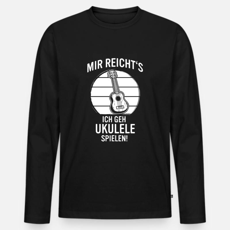 Ukulele Ukulele-Spieler Ukulelist - Männer Premium Bio Langarmshirt - Schwarz