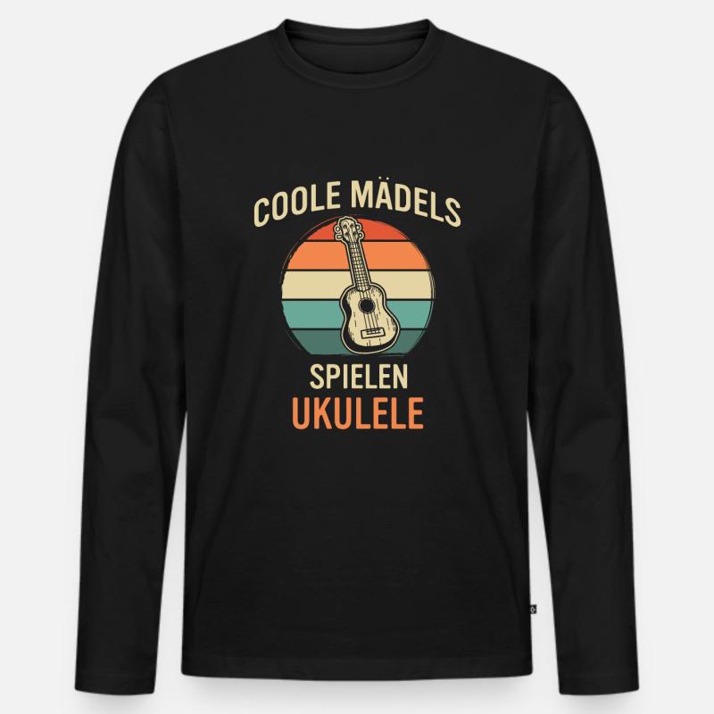 Ukulele Ukulele-Spieler Ukulelist - Männer Premium Bio Langarmshirt - Schwarz