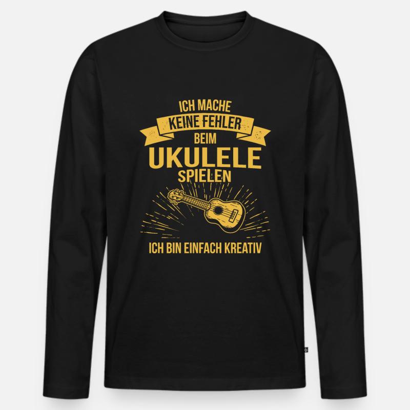 Ukulele Ukulele-Spieler Ukulelist - Männer Premium Bio Langarmshirt - Schwarz