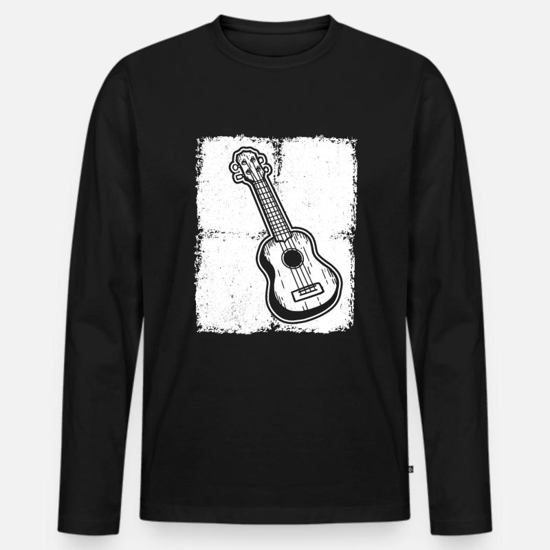 Ukulele Ukulele-Spieler Ukulelist - Männer Premium Bio Langarmshirt - Schwarz