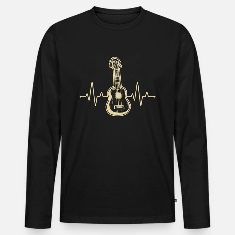 Ukulele Ukulele-Spieler Ukulelist - Männer Premium Bio Langarmshirt - Schwarz