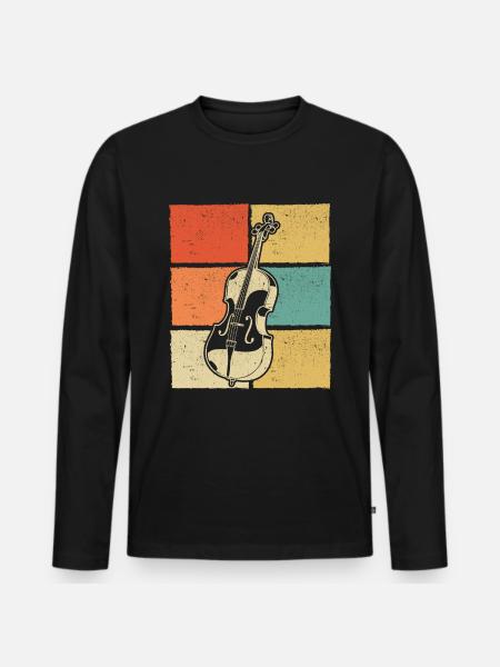 Cello Cellospieler Cellist - Männer Premium Bio Langarmshirt - Schwarz