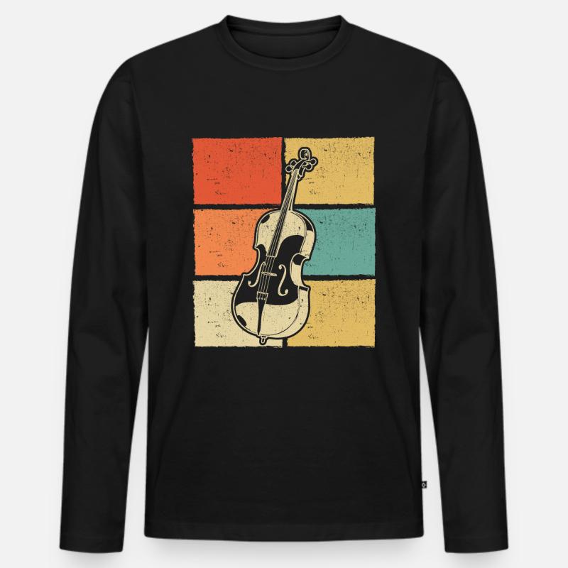 Cello Cellospieler Cellist - Männer Premium Bio Langarmshirt - Schwarz