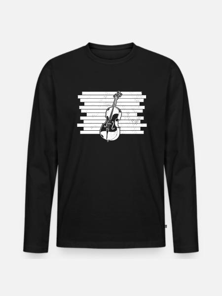 Cello Cellospieler Cellist - Männer Premium Bio Langarmshirt - Schwarz