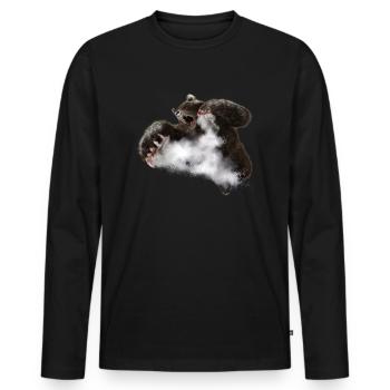 Kokain Jump Bär - Männer Premium Bio Langarmshirt - Schwarz - Vorne - Nico (187cm)