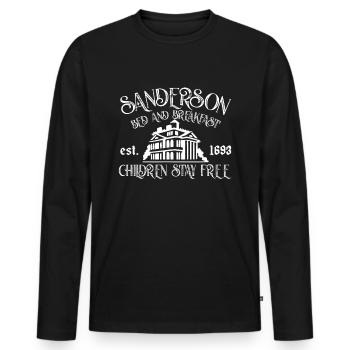 Sanderson Bed and Breakfast Est 1693 Children Stay - Men's Premium Organic Long Sleeve Shirt - black - Front - Nico (187cm)