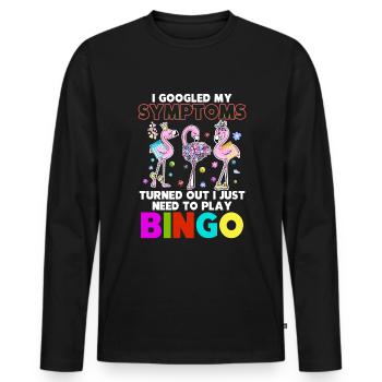 Mes Symtoms se sont avérés que j'avais juste besoin de jouer au bingo - T-shirt manches longues Premium bio Homme - noir - Devant - Nico (187cm)