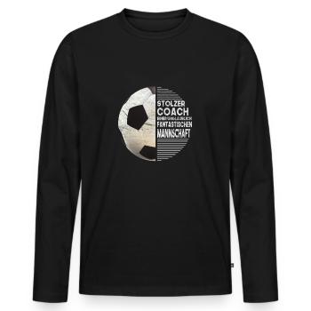 proud football coach football coach footballer - Men's Premium Organic Long Sleeve Shirt - black - Front - Nico (187cm)