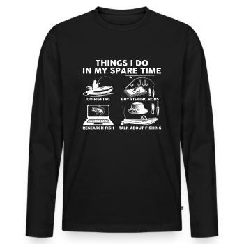 Things I Do In My Spare Time Fishing - T-shirt manches longues Premium bio Homme - noir - Devant - Nico (187cm)