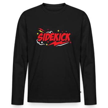 Dad Sidekicks Matching - Männer Premium Bio Langarmshirt - Schwarz - Vorne - Nico (187cm)