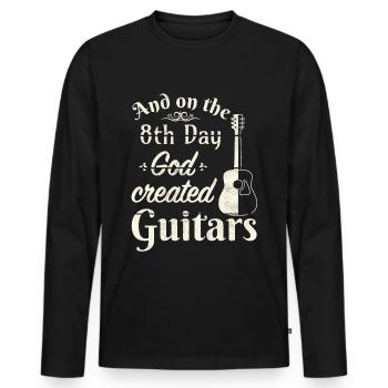 And on the 8th day God created Guitars - Men's Premium Organic Long Sleeve Shirt - black - Front - Nico (187cm)