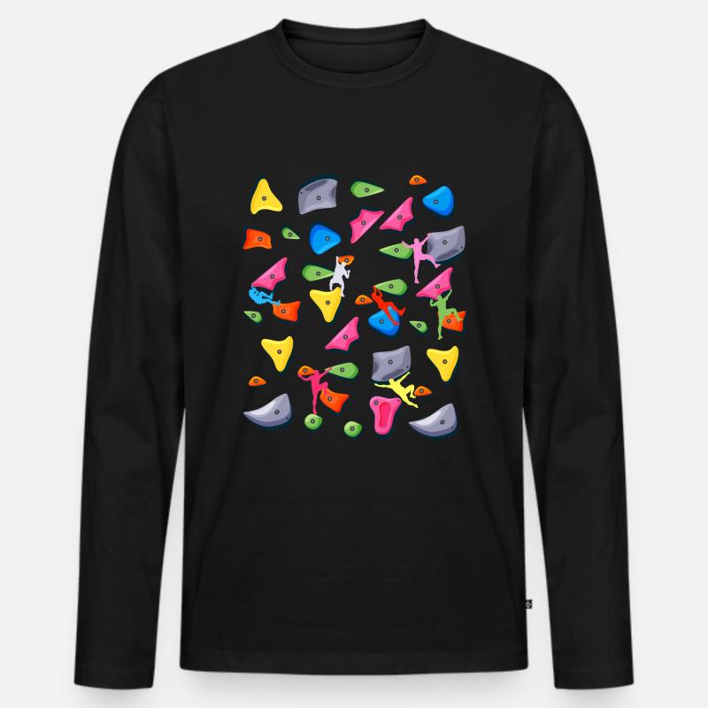 Bouldern Klettern Boulderer Boulder - Männer Premium Bio Langarmshirt - Schwarz