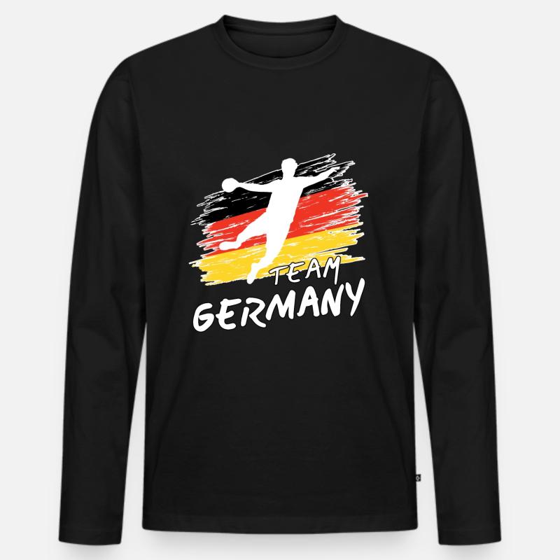 Team Germany Handball - Männer Premium Bio Langarmshirt - Schwarz