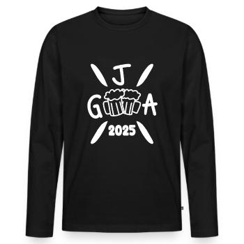 Jga 2025 - Männer Premium Bio Langarmshirt - Schwarz - Vorne - Nico (187cm)