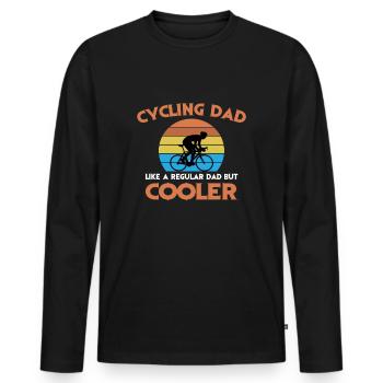 Bicycle dad t-shirt dad gift idea - Men's Premium Organic Long Sleeve Shirt - black - Front - Nico (187cm)
